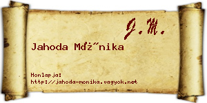 Jahoda Mónika névjegykártya